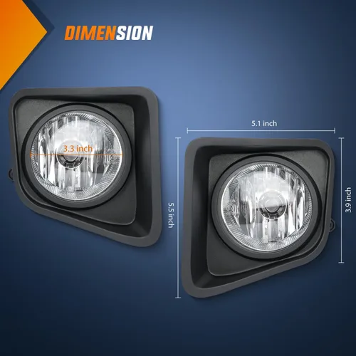Miniatura 4 de Nilight Conjunto de luces antiniebla compatible con Toyota Tundra 2014, 2015, 2016, 2017, 2018, 2019, 2020 y 2021, lente transparente de repuesto