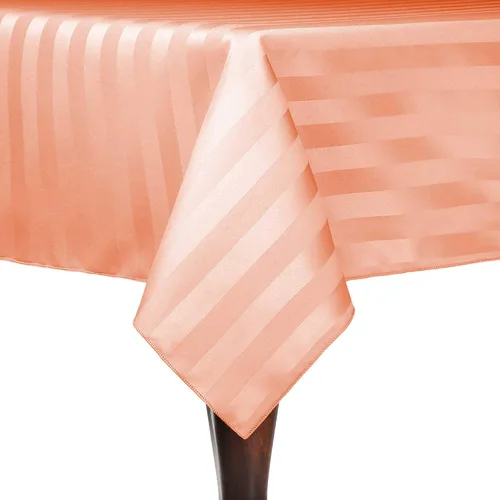 Miniatura 36 de Ultimate Textile Mantel rectangular de rayas satinadas, 59.8 x 90.2 in, color marrón oscuro