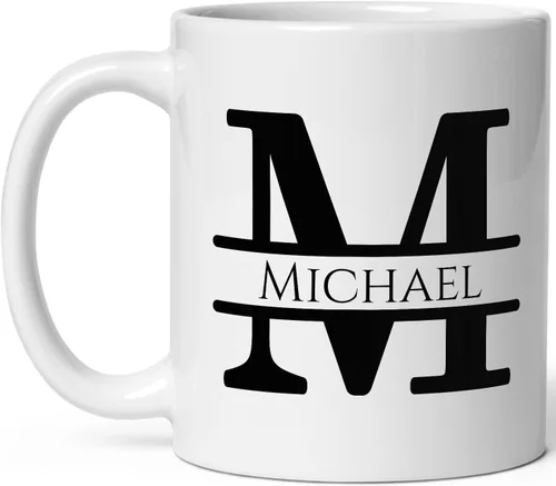 Miniatura 30 de Taza de café personalizada con monograma, letra inicial A personalizada para mujeres, hombres, niñas, niños, papás, mamás amigos, taza de café
