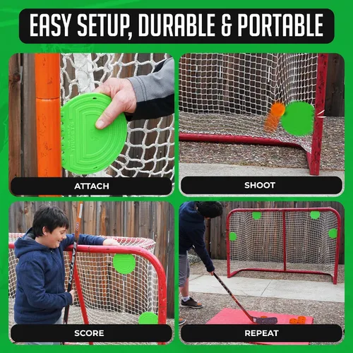 Miniatura 3 de Top Shelf Targets Paquete Combinado con Objetivos de Hockey Magnéticos Duraderos/Objetivos de Portería de Lacrosse, 4 Correas de Sujeción y 4 Discos