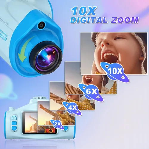 Miniatura 7 de Cámara para niños, cámara para niños con proyector, ofrece proyección, fotografía de 48 MP, grabación de video de 1080p, cámara digital para niños