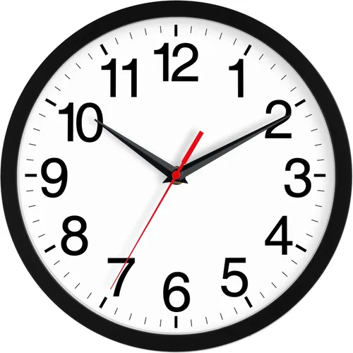 Miniatura 16 de Rohioue Reloj de Pared Atómico, Relojes de Pared Modernos de 10 Pulgadas Operados con Batería, Reloj Analógico para Sala de Estar, Oficina, Hogar
