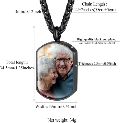 Miniatura 33 de FindChic Collares personalizados con urna para cenizas, barra vertical, gato, luna, reloj de arena, garra de perro, acero inoxidable, chapado en oro