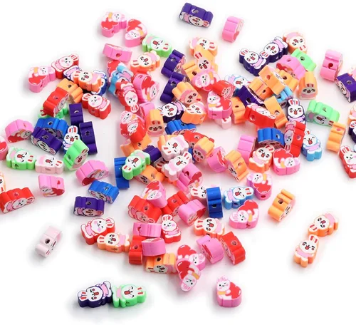 Miniatura 18 de 100 cuentas de arcilla polimérica mixta Heishi para hacer pulseras, aretes, collares, joyas Bola