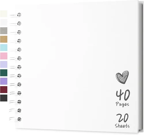 Miniatura 25 de Álbum de recortes de 7 x 7 pulgadas, álbum de recortes DIY de tapa dura de papel kraft, álbumes de fotos, 40 páginas, perfecto para fotos de 4 x 6