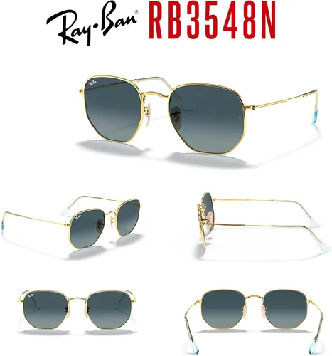 Miniatura 7 de Ray-Ban RB3548N - Gafas de sol hexagonales 001 de 54 M para hombres y mujeres (grande), paquete con kit de diseñador iWear