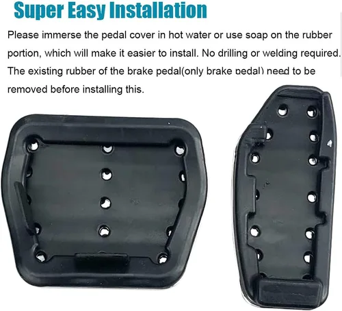 Miniatura 5 de LEXLEY 2 almohadillas antideslizantes de aluminio para pedal de freno de gas, cubiertas de pedal de acelerador sin perforación para Nissan Altima