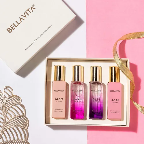 Miniatura 3 de Bellavita - Set de regalo de perfume de lujo para mujer con rosa, senorita, fecha y glamour, 2.7 fl oz, perfume para mujer, pimienta rosa, yuzu
