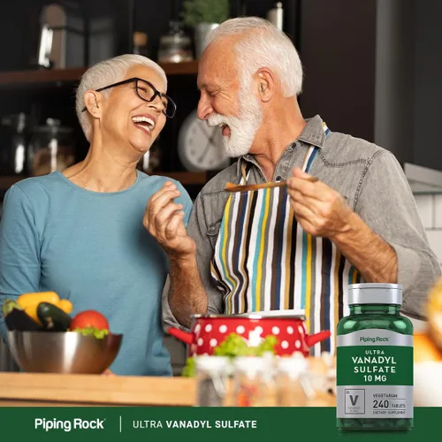 Miniatura 6 de Piping Rock Sulfato de vanadilo 10 mg 240 tabletas Suplemento ultra complejo con cromo Vegetariano, sin OMG, suplemento sin gluten