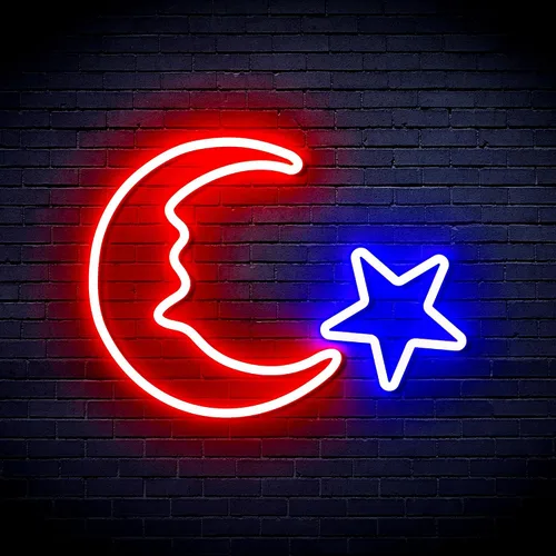 Miniatura 24 de ADVPRO Moon and Star Flex Silicone LED Neon Sign - Azul - st16s33-fnu0009-b