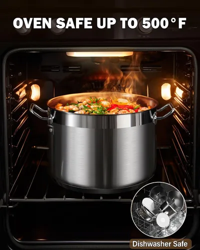 Miniatura 6 de Cooks Standard Juego de utensilios de cocina de acero inoxidable, ollas y sartenes profesionales incluyen cacerola, sartén para saltear, olla