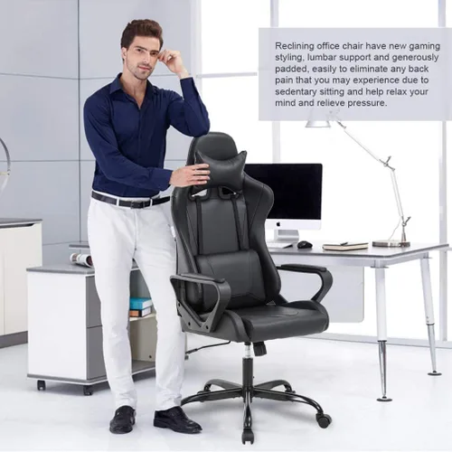 Miniatura 6 de Silla de juegos, silla de oficina, silla de computadora, silla de carreras ergonómica para videojuegos para niños, adolescentes y adultos, silla