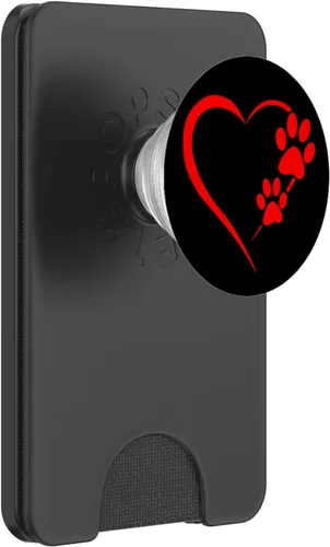 Miniatura 7 de Pata de perro con diseño de corazón rojo con diseño de pata de perro, color negro