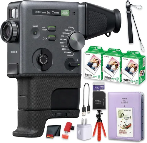 Miniatura 10 de FUJIFILM instax mini Evo Cinema Hybrid - Paquete de cámara instantánea, impresora de cámara 3 en 1 con Bluetooth + Gen Dial para 10 efectos