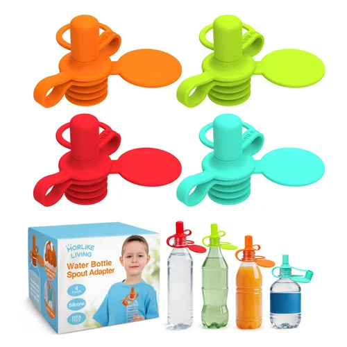 Morlike Living Adaptador de boquilla para botella de agua, adaptador de silicona para botella de agua para bebés, protege la boca de los niños, sin