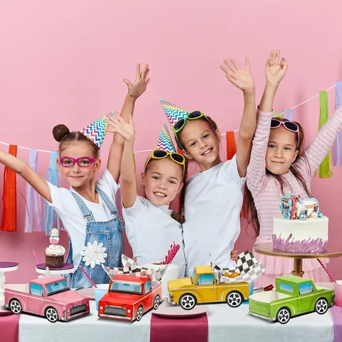 Miniatura 7 de 24 cajas de comida clásicas para fiestas de autos de carreras, suministros para fiestas de cumpleaños, camiones para niños, caja de alimentos