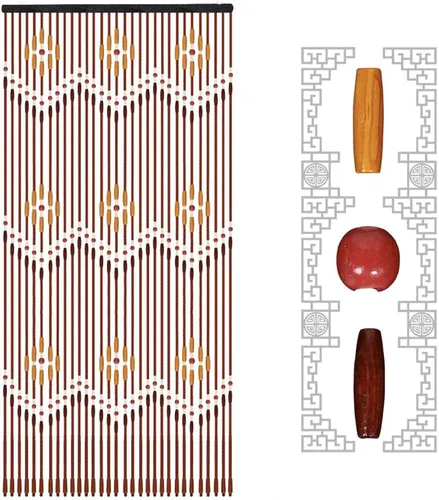 Miniatura 2 de Cortina de cuentas de madera de 31 hebras, decoración del hogar, cortinas de cuentas de madera, sin enredos, para sala de estar, dormitorio, cocina