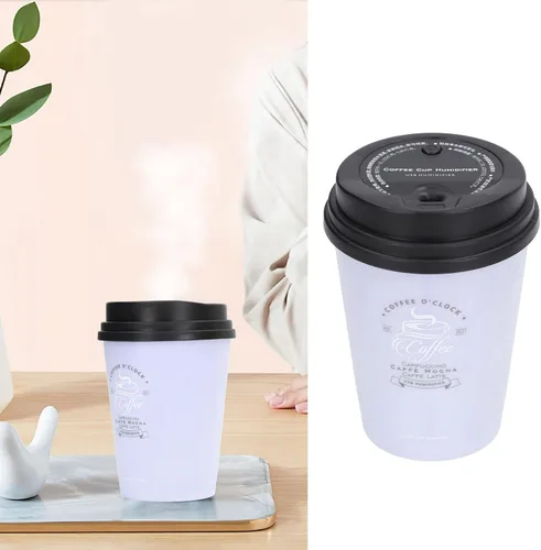 Miniatura 5 de Humidificadores para dormitorio, humidificadores de niebla fría de 10.1 fl oz, mini humidificador portátil, mini humidificador USB de taza de café