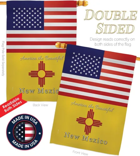 Miniatura 3 de Americana Home & Garden US New Mexico House Flag 2 pcs Pack Regional States American Territories Republic Country Particular Area Decoration Banner