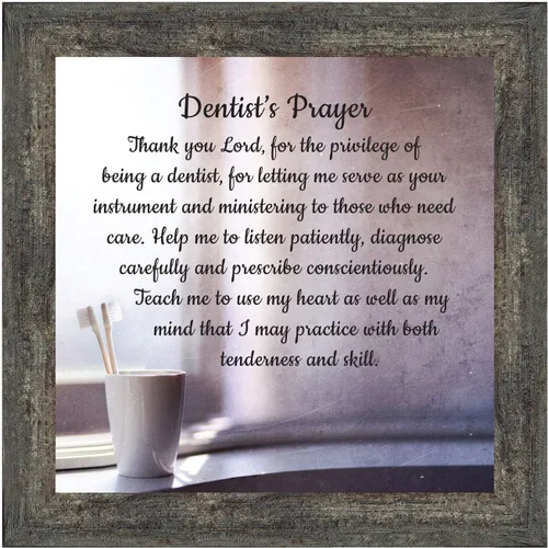 Miniatura 10 de Crossroads Home Décor Marco de fotos The Dentist Pray, cuadros de oficina dental, 7432BW