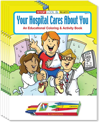 ZOCO Libros para colorear Your Hospital Cares About You (paquete de 25 unidades, con lápices de colores) - Juegos educativos, rompecabezas,