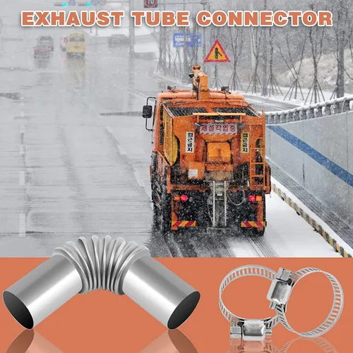 Miniatura 6 de 25mm Tubo de escape para calentador de aire de estacionamiento Codo conector de tubo de acero inoxidable con tapa a prueba de viento Calentador