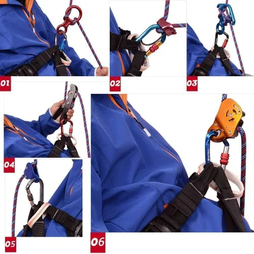Miniatura 7 de Ayamaya Climbing Carabiners - 3 Pack Screwgate Locking Carabiner 30KN (6744 lbs) Heavy Duty Gears for Rock Climbing, Rappelling, Swing Rescue & Gym