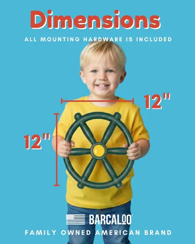 Miniatura 2 de Barcaloo Playground - Juguete de volante para niños, juguetes de casa de juegos al aire libre, rueda de barco pirata de plástico para gimnasio