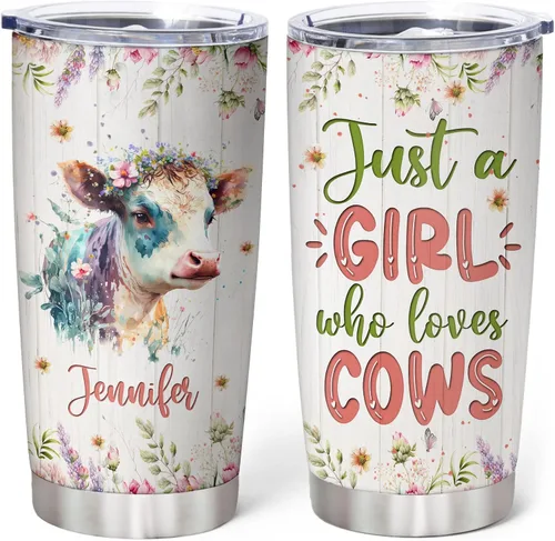 Miniatura 7 de Hyturtle Regalos personalizados para los amantes de los osos – Just A Girl Who Loves Bears - Vaso de acero inoxidable con nombre personalizado de 20