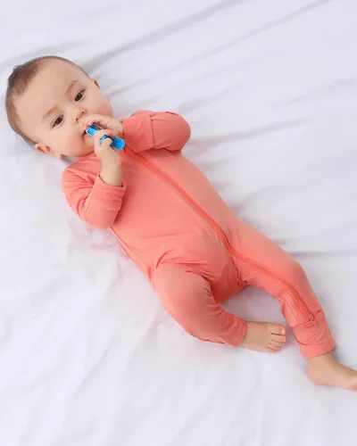 Miniatura 6 de GUISBY Mameluco sin pies para bebé, pijama de rayón con cremallera de 2 vías con manga larga