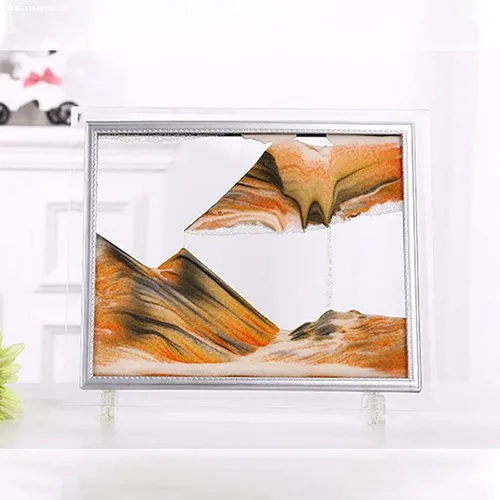 Miniatura 11 de Imágenes de arte en arena, pintura de arena movediza, decoración de sala de estar, escritorio 3D, paisaje natural, imagen de arena fluida con base