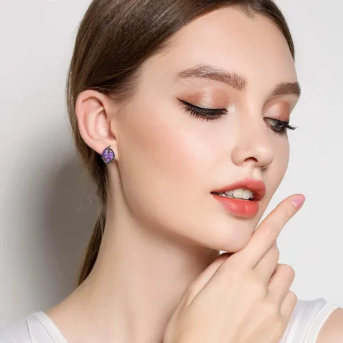 Miniatura 3 de Aretes de ópalo para mujer, chapados en oro de 18 quilates, flores, hoja, árbol de la vida, estrella de luna, universo, ópalo, joyería, aniversario