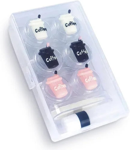 Miniatura 10 de ofone Estuche para lentes de contacto, paquete de dos fundas de viaje portátiles para lentes de contacto con herramienta removedora, pinzas para Azul