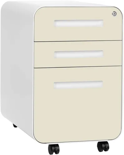Miniatura 19 de Laura Davidson Furniture Stockpile Archivador de 3 Cajones con Cerradura - Archivador de Metal Bajo Escritorio de Oficina, Carpetas de Archivo