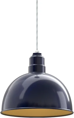 Miniatura 51 de Steel Lighting Co. Colgante de cuenco rosa Lámpara montada en el techo Cúpula de 15 pulgadas vástago de 12 pulgadas Estilo granero de acero