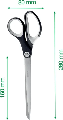 Miniatura 4 de Leitz Tijeras de titanio, para diestros o zurdos (ambidiestros), 10.236 in, papelería de oficina, mango ergonómico, color negro