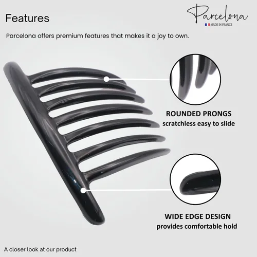 Miniatura 3 de Parcelona French Twist - Juego de 2 peines de celuloide de 4 pulgadas (4.0 in), flexibles, duraderos, antideslizantes, accesorios para el cabello