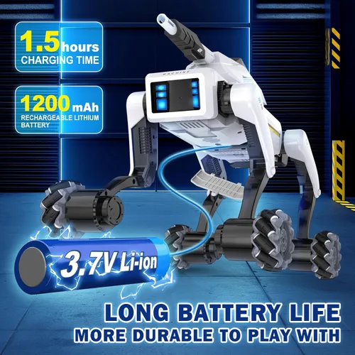 Miniatura 4 de Kit de perro robot 3 en 1 con ruedas, más de 30 acciones biónicas, voz y control remoto, movimientos programables, batería recargable, juguete