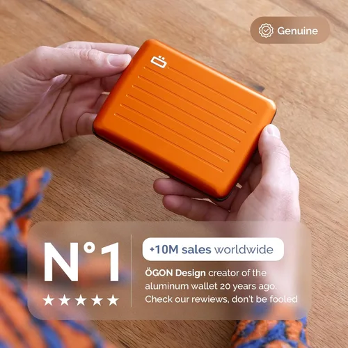 Miniatura 5 de Cartera de aluminio ÖGON -DESIGNS-, de gran capacidad con cerradura metálica, protección RFID contra fraudes y desmagnetización, modelo Smart Case