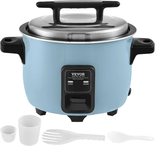 VEVOR Arrocera comercial, olla arrocera de 23 tazas, olla arrocera grande de 4.2 litros y calentador con olla interior antiadherente, cocción rápida
