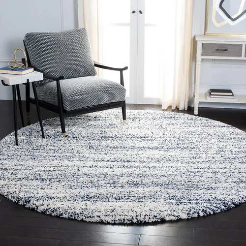 Miniatura 30 de SAFAVIEH Hudson Shag Collection - Alfombra decorativa de 2 x 3 pies, color marfil y azul marino, no desprende pelusa y de fácil cuidado, 2 pulgadas