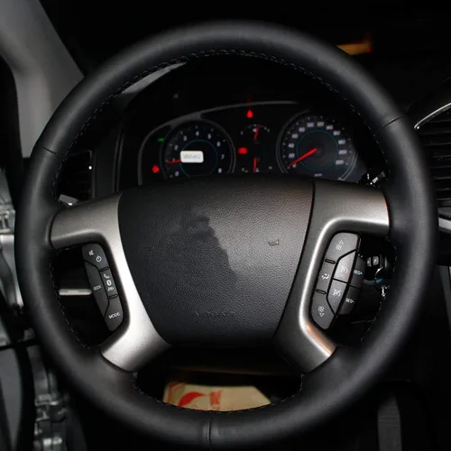 Miniatura 4 de Funda de volante de cuero genuino Loncky para Chevrolet 2008-2013 Silverado 1500 / Silverado 2500 3500/2007-2014 Tahoe/2007-2014 Suburban