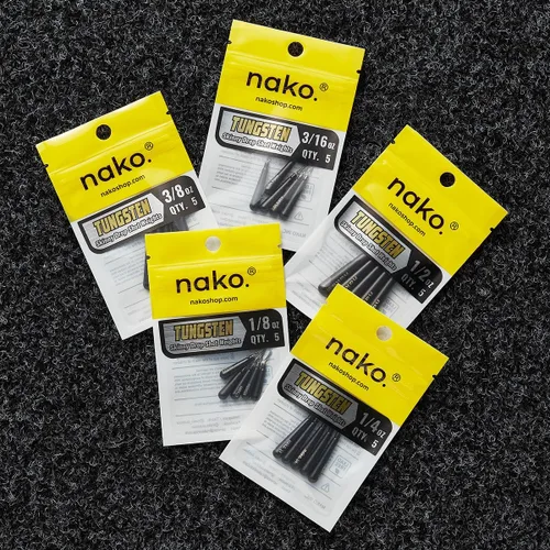 Miniatura 2 de Nako - Pesas de tungsteno para tiro de caída, pesos de tungsteno, pesos de pesca para equipo de tiro caído, 1/32 oz - 1 oz, sin astilla, negro