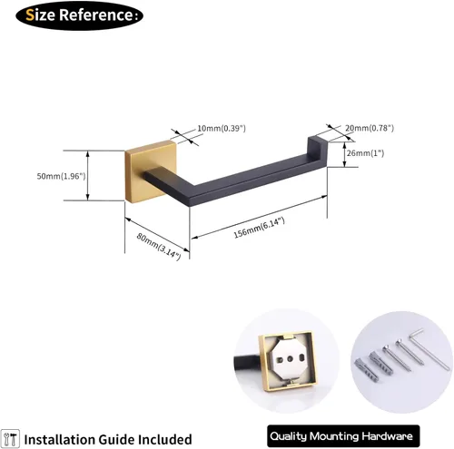 Miniatura 7 de GERZWY Soporte de papel higiénico de baño Dispensador de papel higiénico de acero inoxidable Soporte de rollo de pañuelos Soporte de pared