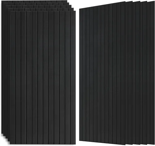 Miniatura 11 de Paneles de sonido de chapa de madera, paquete de 10 paneles de pared de 47.2 x 23.6 pulgadas, paneles acústicos decorativos para paredes