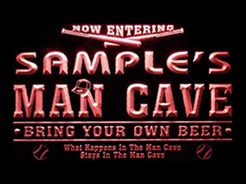 Miniatura 14 de qb-tm nombre personalizado béisbol de Man Cave bar cerveza señal de neón