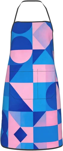 Miniatura 21 de Delantal azul y rosa con bolsillos, delantales resistentes a las gotas de agua para mujeres y hombres, delantal ideal para uso doméstico