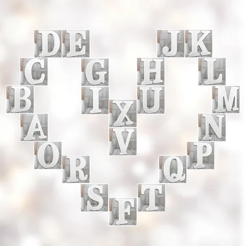 Miniatura 6 de AOCEAN MAGA Letras de madera blanca de 8 pulgadas, letras de madera sin terminar para pared, letras decorativas de pie en rodajas, decoración
