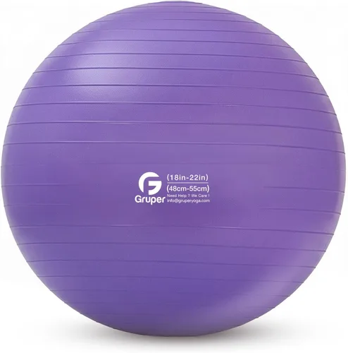Miniatura 11 de Gruper Pelota de yoga y pilates, pelota de gimnasio de 4 tamaños para fitness, yoga, entrenamiento, embarazo y terapia física, bomba rápida