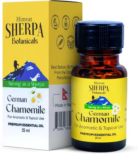 Sherpa Botanicals - Aceite esencial de manzanilla alemana, aceites 100% puros y naturales, ideal para aromaterapia, difusores, aceite de masaje,